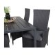 VENTURE DESIGN havest, m. Break bord (150x90) og 4 Padova stole, m. recliner - sort aintwood/alu