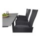 VENTURE DESIGN havest, m.Levels bord, m. udtrk og 6 Padova recliner stole - aintwood/alu