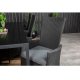 VENTURE DESIGN havest, m. Break bord (205x90) og 6 Padova recliner stole - aintwood/alu/flet