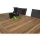 VENTURE DESIGN havest, m. Panama bord, m. udtrk og 4 Anna stole - natur teak/sort alu 