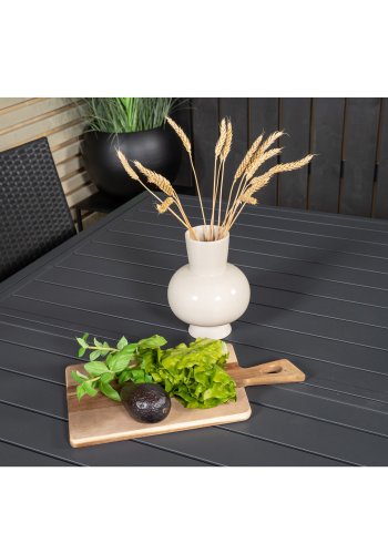 VENTURE DESIGN havest, m. Marbella bord, m. udtrk og 4 Anna stole - sort aintwood/alu/rattan 