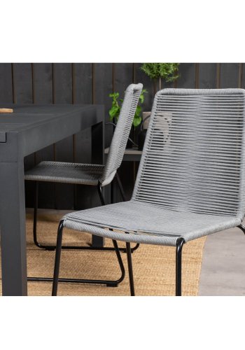 VENTURE DESIGN havest, m. Marbella bord, m. udtrk og 4 Lindos stole - reb/aluminium