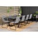 VENTURE DESIGN havest m. Marbella bord m. udtrk og 8 Lindos stole - grt reb/sort alu