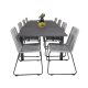VENTURE DESIGN havest m. Marbella bord m. udtrk og 8 Lindos stole - grt reb/sort alu