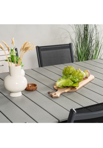 VENTURE DESIGN havest, m. Levels bord, m. udtrk og 6 Parma stole, m. armln - aintwood/alu