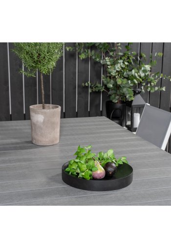 VENTURE DESIGN havest, m. Levels bord, m. udtrk og 6 Parma stole, m. armln - alu/aintwood 