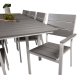 VENTURE DESIGN Levels havest m. bord m. udtrk og 10 stole m. armln - gr aintwood/hvid alu