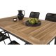 VENTURE DESIGN havest, m. Panama bord, m. udtrk og 4 Lindos stole - natur teak/sort alu/sort reb