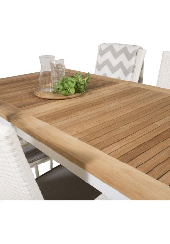 VENTURE DESIGN havest, m. Panama bord, m. udtrk og 4 Anna stole, m. armln - teak/alu/rattan 