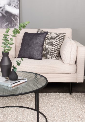 VENTURE DESIGN Boom 3 pers. sofa - beige fljl og sort stl