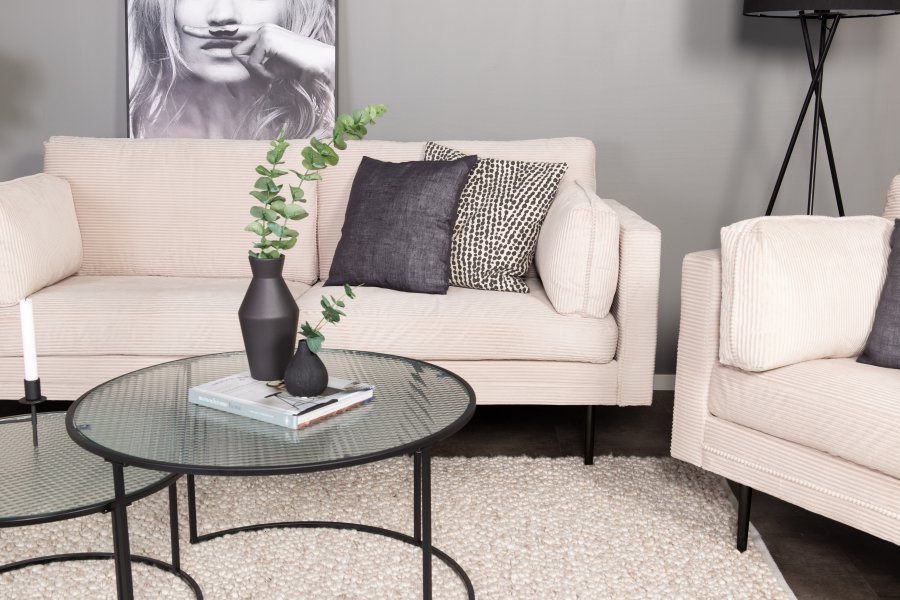 VENTURE DESIGN Boom 3 pers. sofa - beige fljl og sort stl