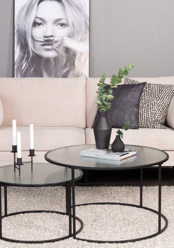 VENTURE DESIGN Boom 3 pers. sofa - beige fljl og sort stl