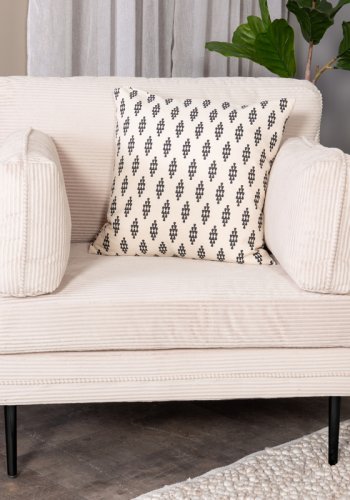 VENTURE DESIGN Boom lnestol, m. armln - beige fljl og sort stl