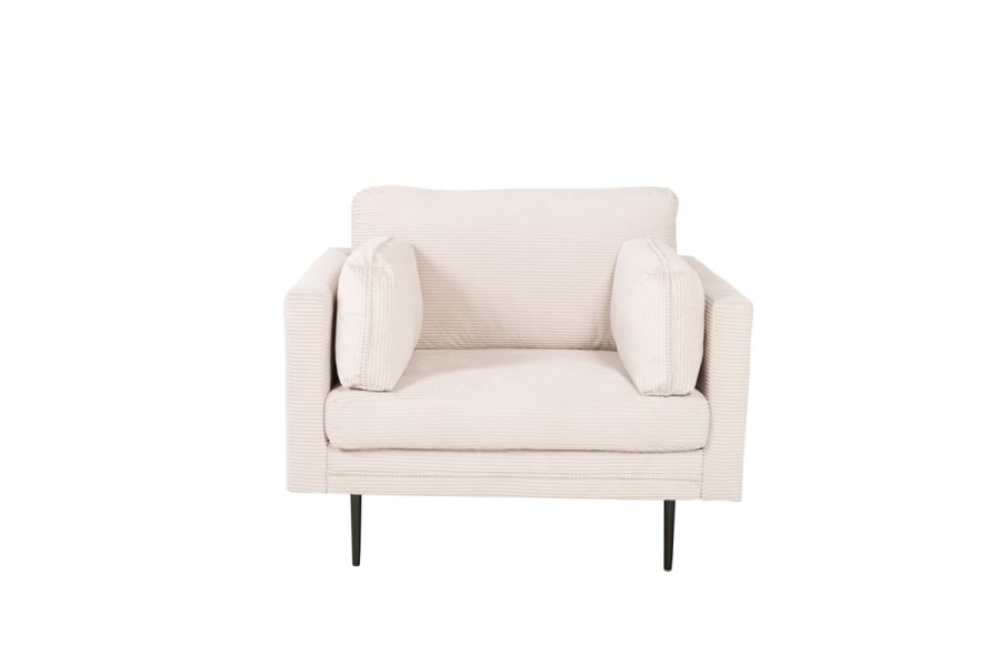 VENTURE DESIGN Boom lnestol, m. armln - beige fljl og sort stl