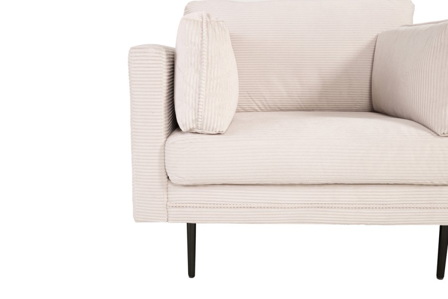 VENTURE DESIGN Boom lnestol, m. armln - beige fljl og sort stl