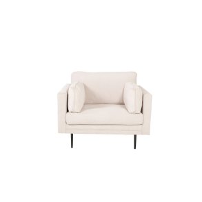 VENTURE DESIGN Boom lnestol, m. armln - beige fljl og sort stl
