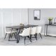 VENTURE DESIGN Marina spisebordsst, m. 6 stole - sort finer/sort metal og beige fljl/sort metal