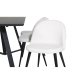 VENTURE DESIGN Marina spisebordsst, m. 6 stole - sort finer/sort metal og beige fljl/sort metal