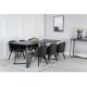 VENTURE DESIGN Marina spisebordsst, m. 6 stole - sort finer/sort metal, sort PU/messing sort metal