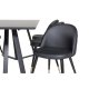 VENTURE DESIGN Marina spisebordsst, m. 6 stole - sort finer/sort metal, sort PU/messing sort metal