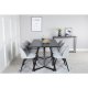 VENTURE DESIGN Marina spisebordsst, m. 6 stole - sort finer/sort metal og gr fljl/sort metal