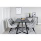 VENTURE DESIGN Marina spisebordsst, m. 6 stole - sort finer/sort metal og lysegr fljl/sort metal