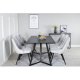 VENTURE DESIGN Marina spisebordsst, m. 6 stole - sort finer/sort metal og lysegr stof/sort metal