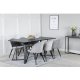 VENTURE DESIGN Marina spisebordsst, m. 6 stole - sort finer/sort metal og lysegr fljl/sort metal