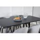 VENTURE DESIGN Marina spisebordsst, m. 6 stole - sort finer/sort metal og lysegr fljl/sort metal