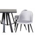 VENTURE DESIGN Marina spisebordsst, m. 6 stole - sort finer/sort metal og lysegr fljl/sort metal
