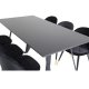 VENTURE DESIGN Marina spisebordsst, m. 6 stole - sort finer/sort metal og sort fljl/sort metal