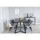 VENTURE DESIGN Marina spisebordsst, m. 6 stole - sort finer/sort metal og lysegr fljl/sort metal