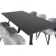 VENTURE DESIGN Marina spisebordsst, m. 6 stole - sort finer/sort metal og lysegr fljl/sort metal