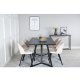 VENTURE DESIGN Marina spisebordsst, m. 6 stole - sort finer/sort metal og beige fljl/sort metal