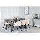 VENTURE DESIGN Marina spisebordsst, m. 6 stole - sort finer/sort metal og beige fljl/sort metal