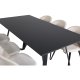 VENTURE DESIGN Marina spisebordsst, m. 6 stole - sort finer/sort metal og beige fljl/sort metal