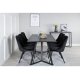 VENTURE DESIGN Marina spisebordsst, m. 6 stole - sort finer/sort metal og sort fljl/sort metal