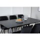 VENTURE DESIGN Marina spisebordsst, m. 6 stole - sort finer/sort metal og sort fljl/sort metal