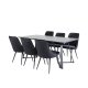 VENTURE DESIGN Marina spisebordsst, m. 6 stole - sort finer/sort metal og sort fljl/sort metal