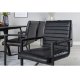 VENTURE DESIGN Marina spisebordsst, m. 6 stole - sort finer/sort metal og sort PU/sort metal
