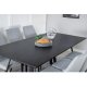 VENTURE DESIGN Marina spisebordsst, m. 6 stole - sort finer/sort metal og gr stof/sort metal