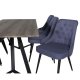 VENTURE DESIGN Marina spisebordsst, m. 6 stole - gr finer/sort metal og bl stof/sort metal