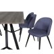 VENTURE DESIGN Marina spisebordsst, m. 6 stole - gr finer/sort metal og bl stof/sort metal