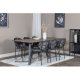 VENTURE DESIGN Marina spisebordsst, m. 6 stole - gr finer/sort metal og multi stof/sort metal