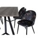 VENTURE DESIGN Marina spisebordsst, m. 6 stole - gr finer/sort metal og multi stof/sort metal