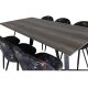 VENTURE DESIGN Marina spisebordsst, m. 6 stole - gr finer/sort metal og multi stof/sort metal