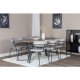 VENTURE DESIGN Marina spisebordsst, m. 6 stole - gr finer/sort metal og gr fljl/sort metal