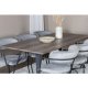VENTURE DESIGN Marina spisebordsst, m. 6 stole - gr finer/sort metal og gr fljl/sort metal