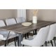 VENTURE DESIGN Marina spisebordsst, m. 6 stole - gr finer/sort metal og gr stof/sort metal