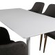 VENTURE DESIGN Polar spisebordsst, m. 6 stole -  hvid MDF/hvid metal, gr stof/valndfolie metal